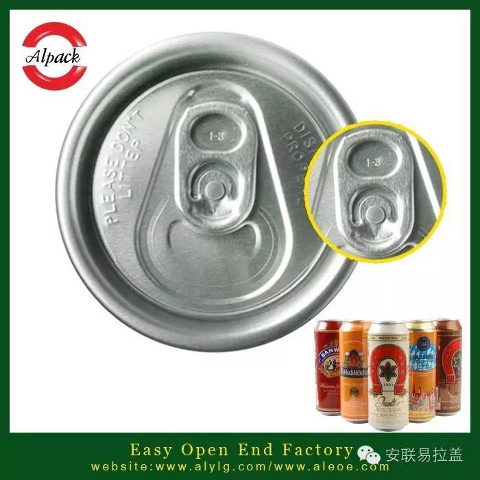 Aluminum chip fracture cover of easy open end